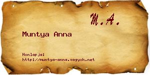 Muntya Anna névjegykártya
